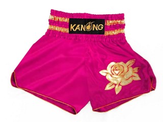 Kanong Womens Muay Thai Shorts : KNSWO-403-Dark Pink
